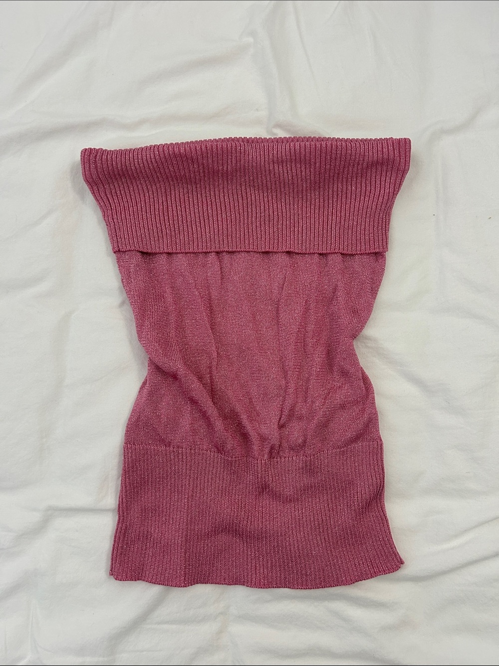 Vintage Marciano Rose Pink Glitter Knit Tube Top